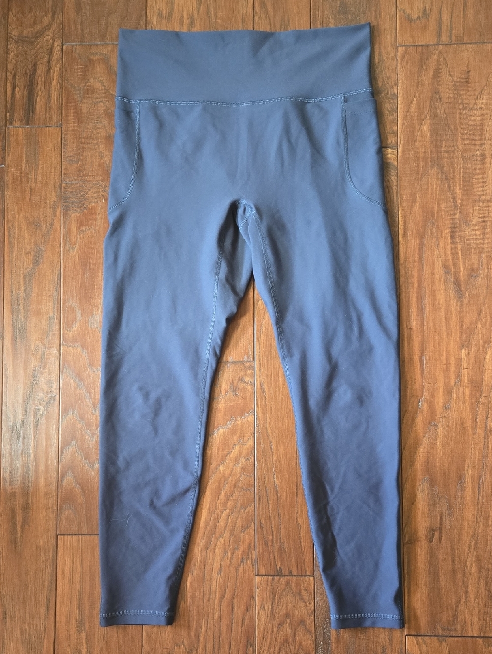 Old Navy Womens Navy Blue High-Waist Leggings Powersoft No Front Seam Pockets